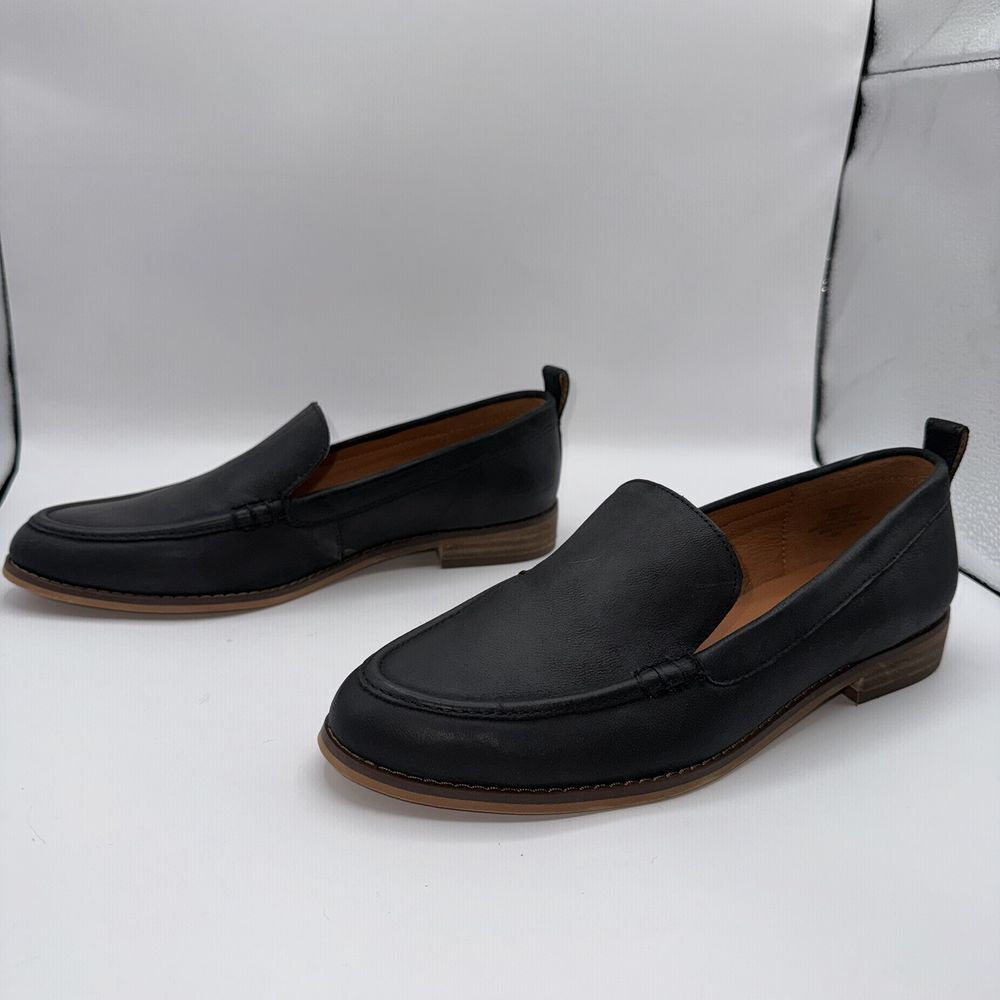 Lucky Brand Black Leather Slip-On Loafers - Picture 6 of 12